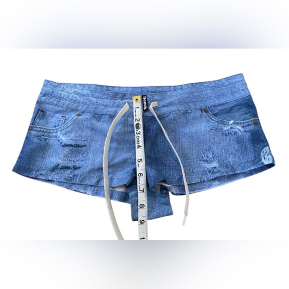 NWOT, Bench, Printed Denim Shorts, XS, Blue - Picture 6 of 8